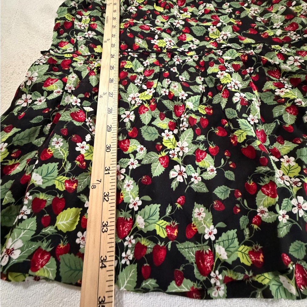 Anthologie Wild Strawberry Patch Ruffle-Sleeve V-Neck Mini Dress Womens Size: LP - Picture 9 of 16